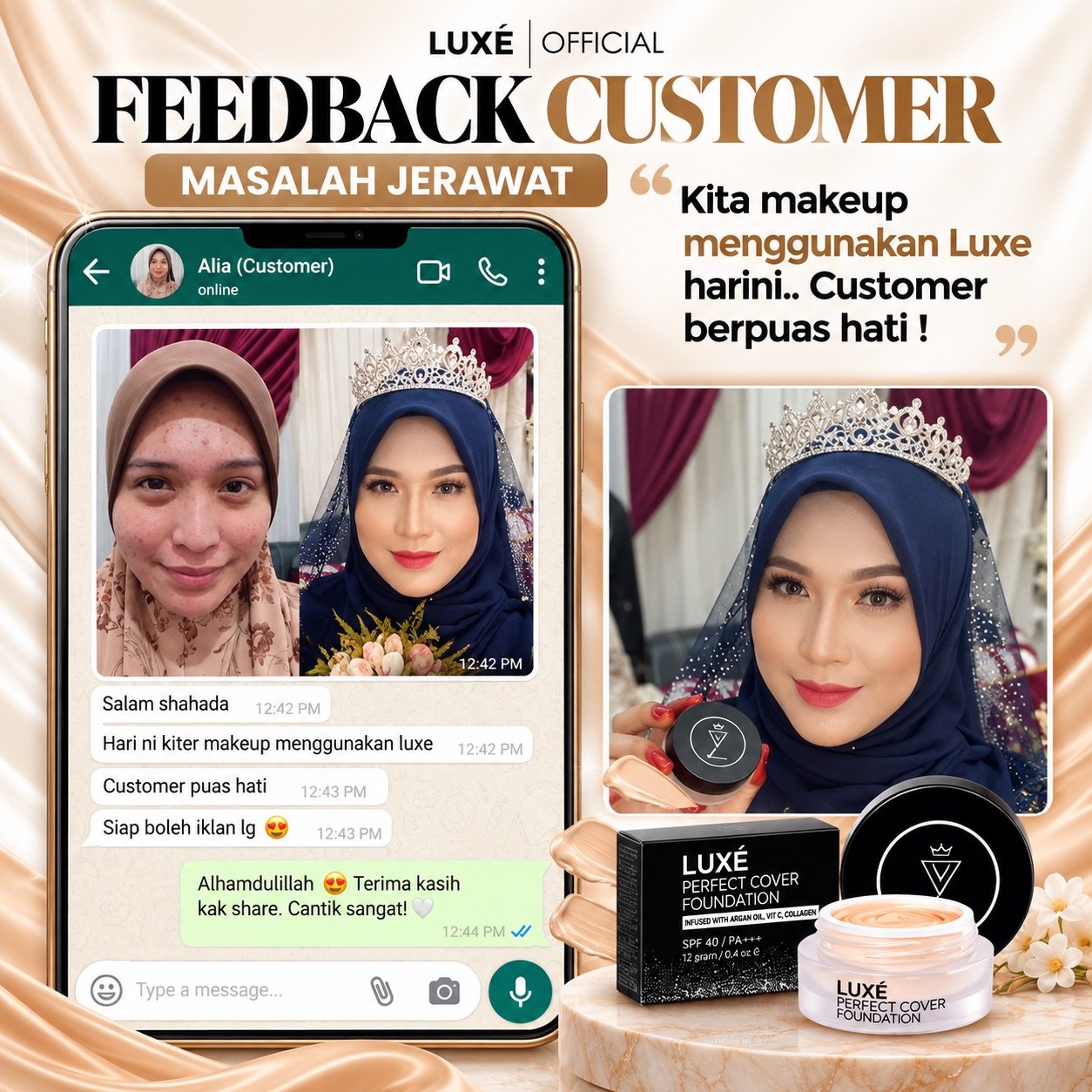 Feedback pelanggan Luxe Perfect Cover